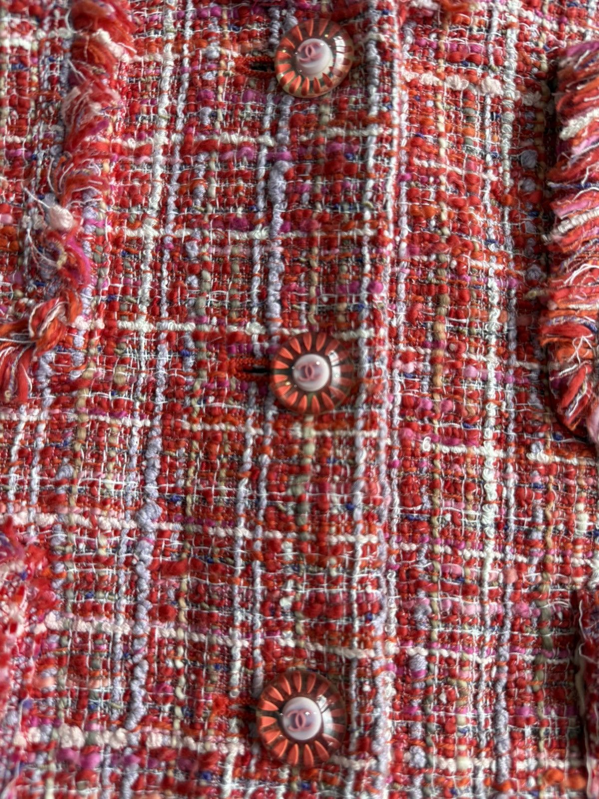 Chanel × Vintage 2004 Chanel Pink Tweed Blazer Size S / US 4 / IT 40 - 6 Thumbnail