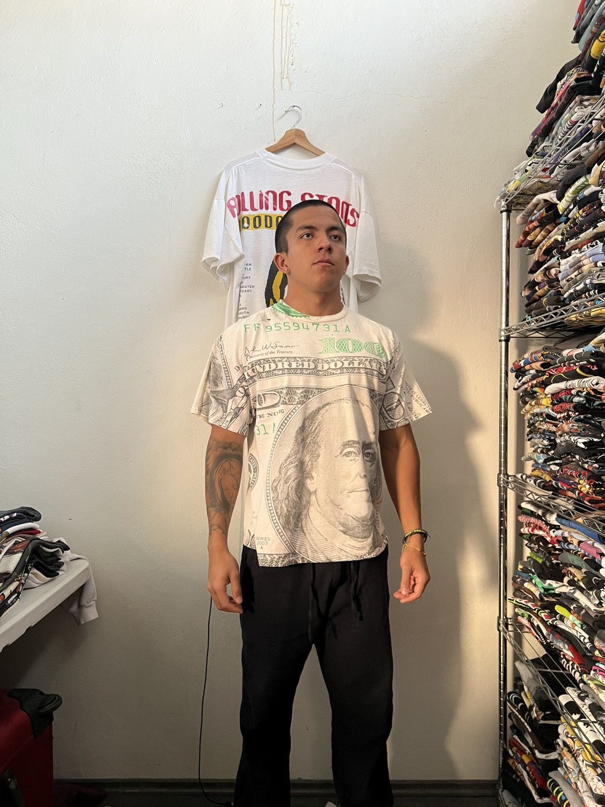 Arts & Science 2000s Benjamin Franklin 100 Dollars Bill AOP Tee Size US XL / EU 56 / 4 - 3 Thumbnail