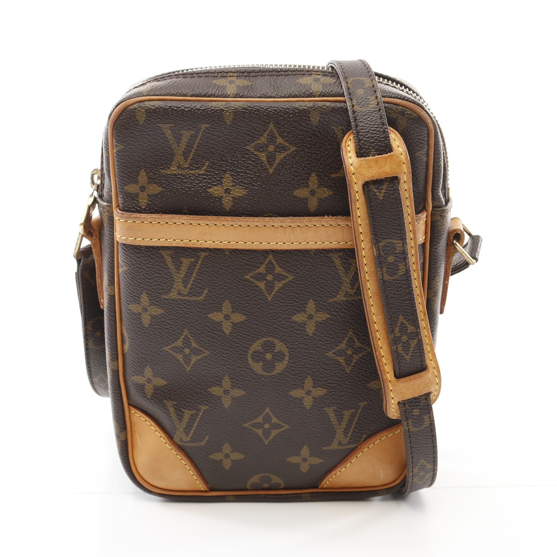 Louis Vuitton Danube Monogram Shoulder Bag Leather Brown