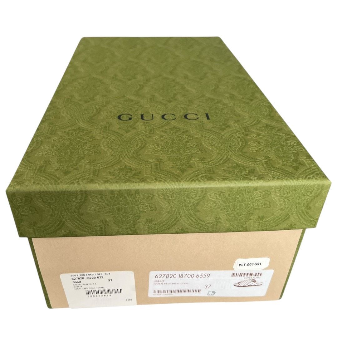 Gucci Gucci Red Green Striped Web Accent Rubber Sandals, IT37/US7 Size US 7 / IT 37 - 15 Thumbnail