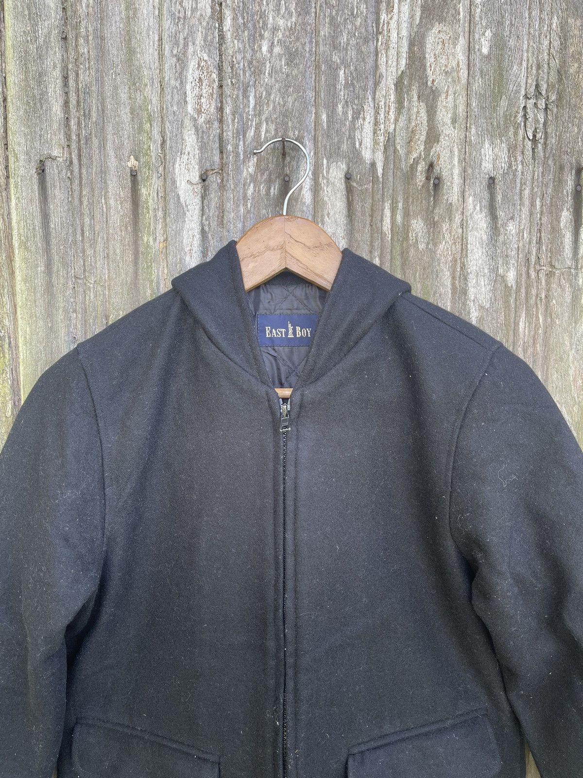 Designer East Boy Quilted Wool Zip Jacket (Black) - Japanese Brand Size US M / EU 48-50 / 2 - 2 Thumbnail