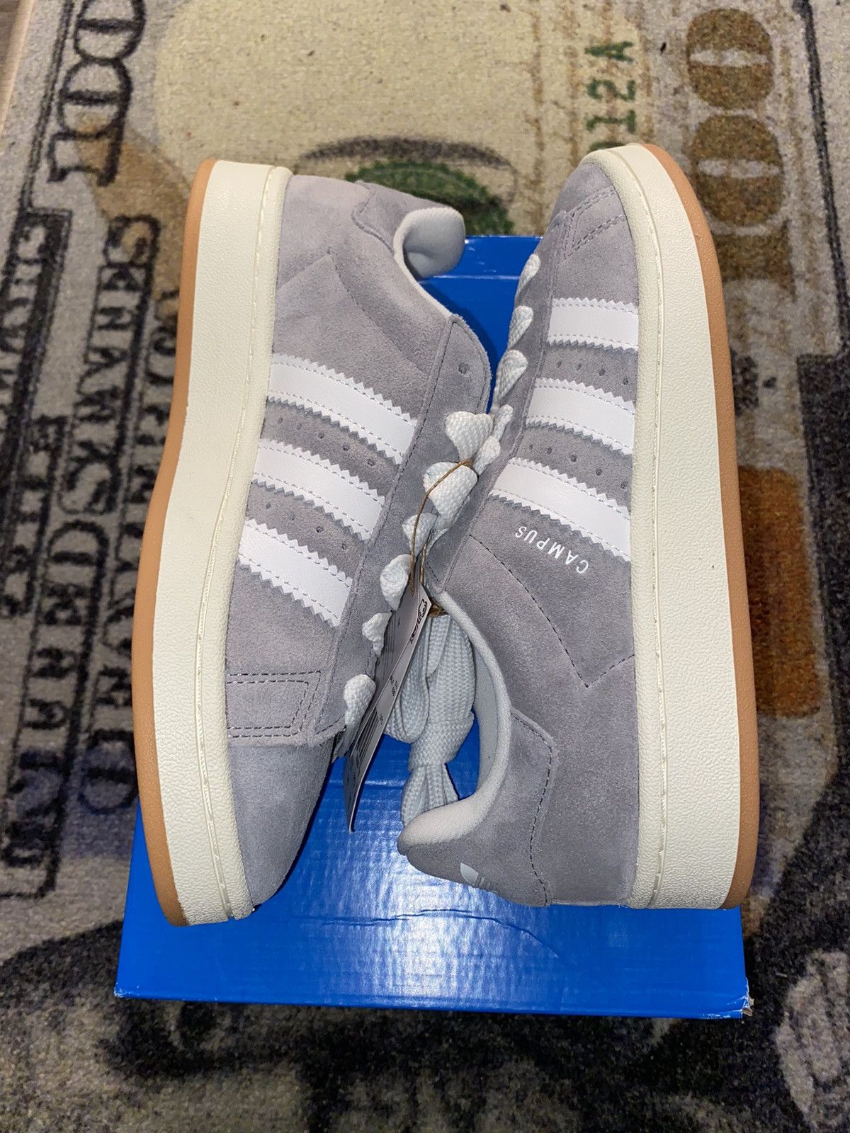 adidas gazelle silver green womens adidas Kids' Grade School Campus 00s Shoes, Size 5.5, Dark Green/White main image 0