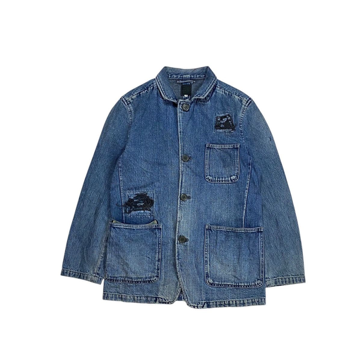 Full Count & Co. Fullcount Distressed Patchwork Coverall Denim Jacket Size US M / EU 48-50 / 2 - 2 Thumbnail