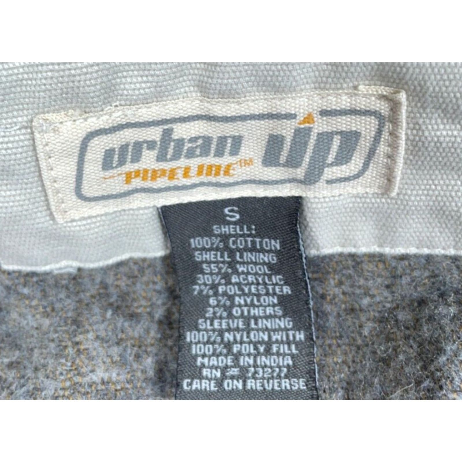 Vintage VINTAGE Urban Pipeline Jacket Canvas Blanket Lined Bomber Coat Short Zip Wool Lining Men Small Beige 90s Hipster Workwear Mens Size US S / EU 44-46 / 1 - 3 Thumbnail