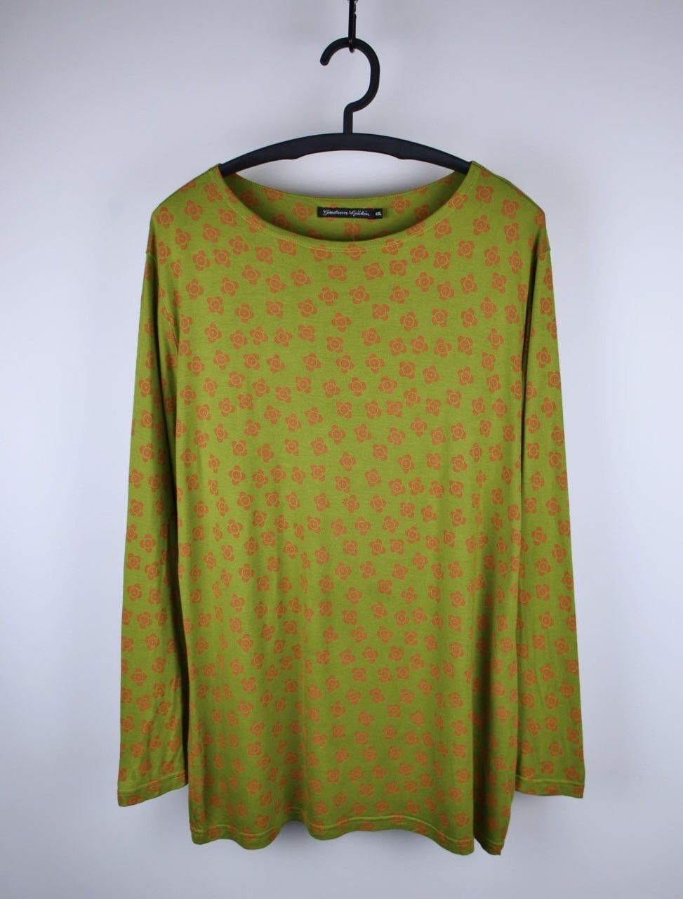 Japanese Brand Gudrun Sjoden Flowers Pullover Long Sleeve Green Size XXL Size XXL / US 16-18 / IT 52-54 - 1 Thumbnail