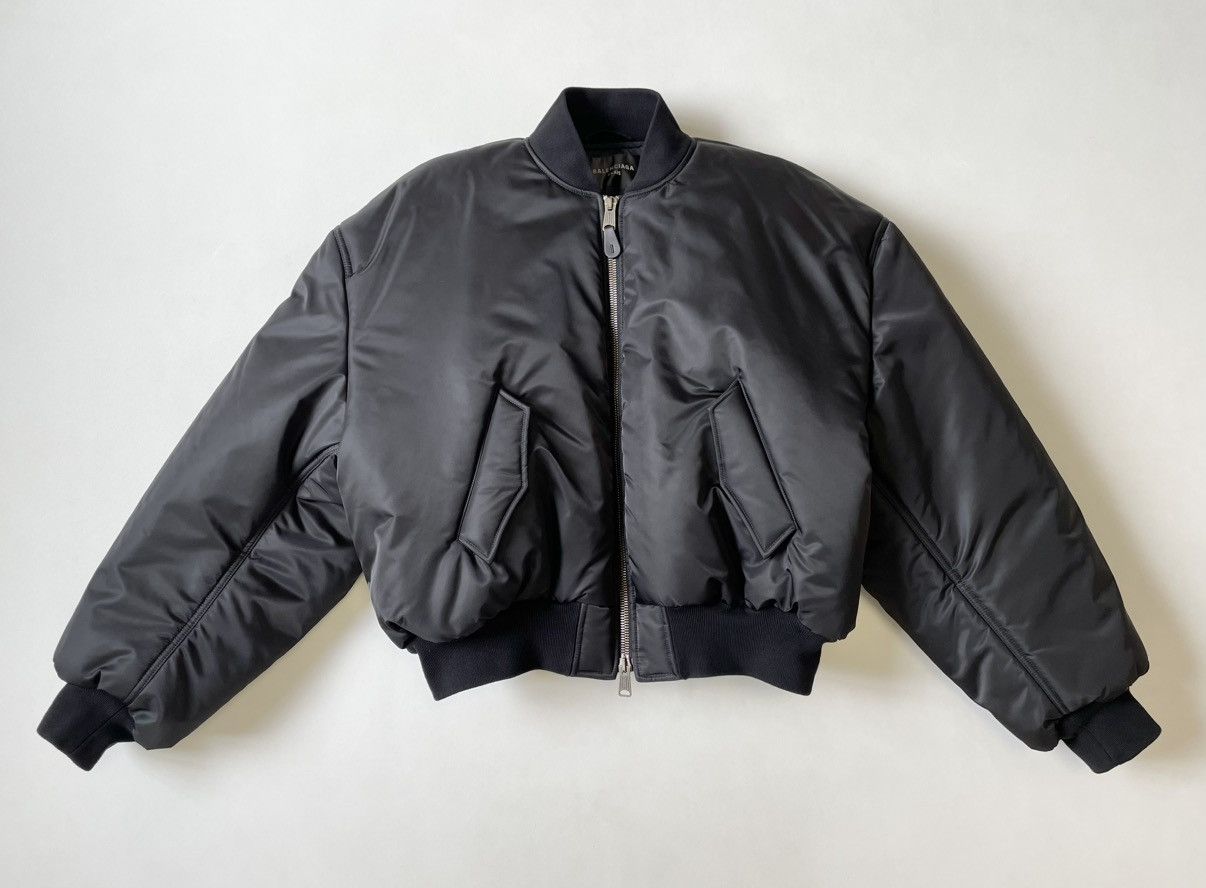 Balenciaga ‘Mud Show’ Black Nylon Padded Bomber Jacket Size US S / EU 44-46 / 1 - 2 Thumbnail
