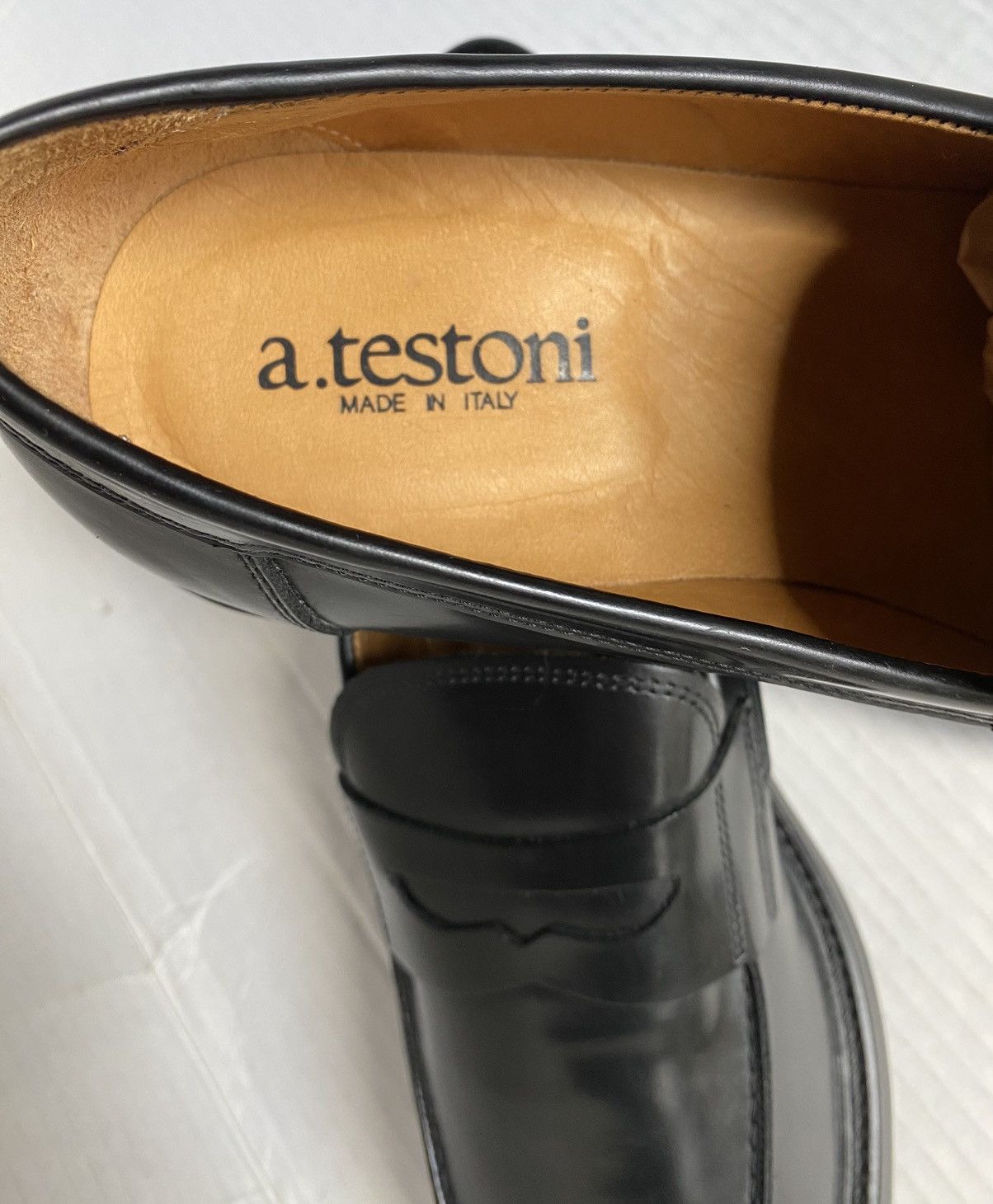 Testoni a.testini 🇮🇹 black abrasivato calf diamante sole loafer NEW Size US 11 / EU 44 - 12 Thumbnail