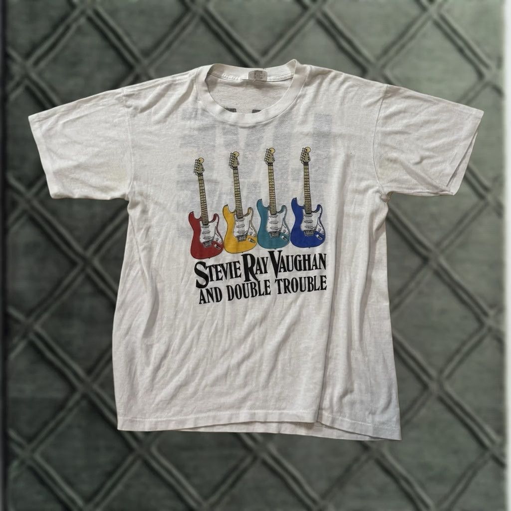 Olive VINTAGE Stevie Ray Vaughn Live Alive Shirt M/L Unisex Adults Shirt White 90s Antone Austin Texas Grand Illusion Mens Womens Boys Girls Size US M / EU 48-50 / 2 - 1 Thumbnail
