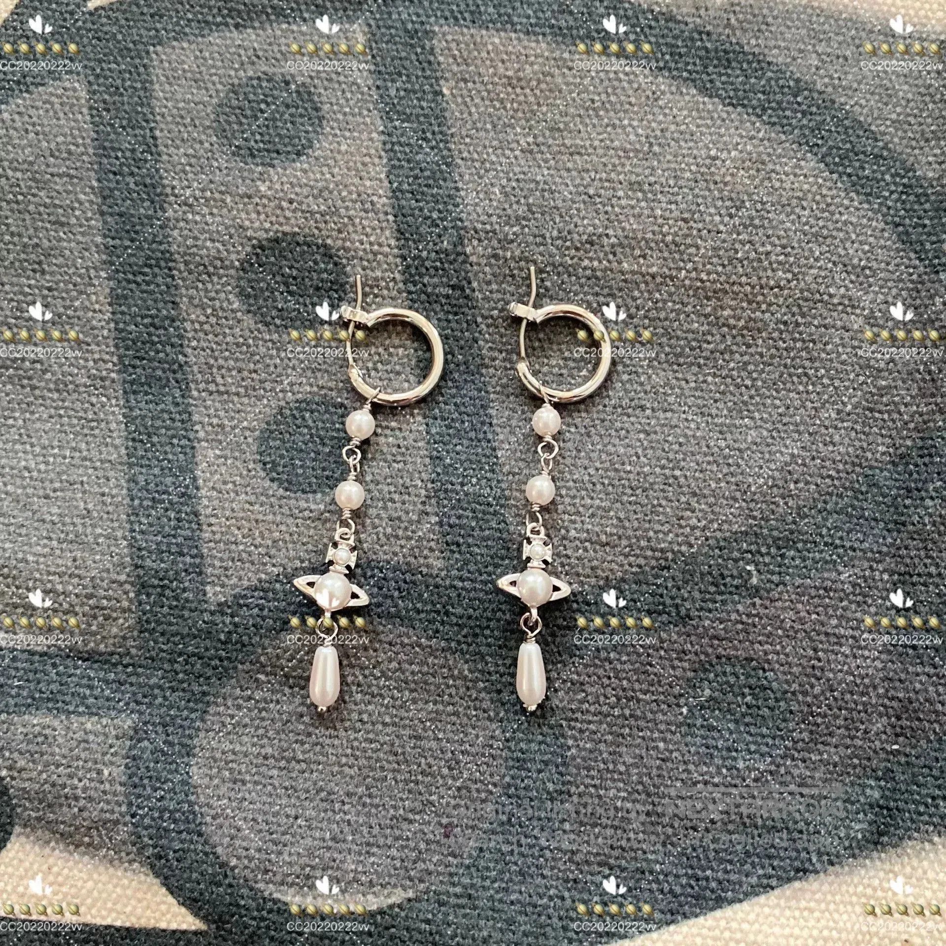 Vivienne Westwood VivienneWestwood Silver Pearl Drop Earrings. Size ONE SIZE - 1 Thumbnail