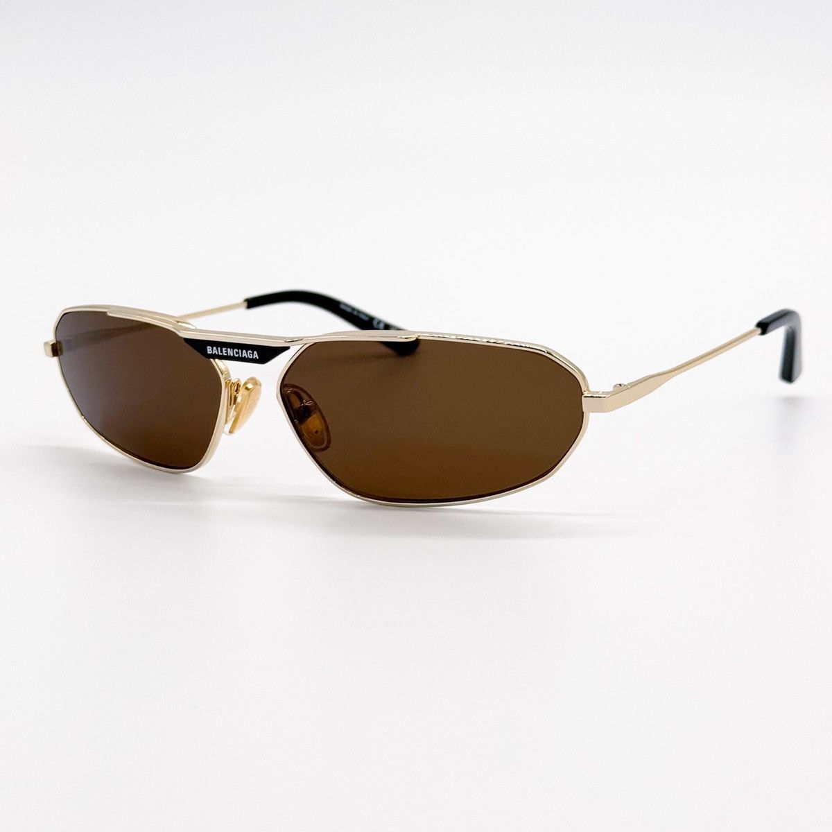 image of New Balenciaga Bb0245S 003 Gold Brown Men Sunglasses Metal
