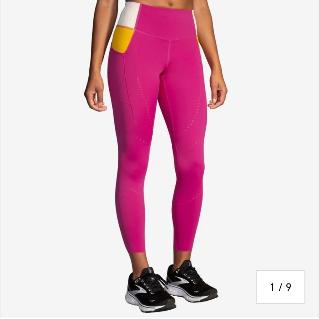 Brooks Brooks Method 7/8 Pink Leggings High-Rise Stretchy Fit Size 30" / US 8 / IT 44 - 1 Thumbnail
