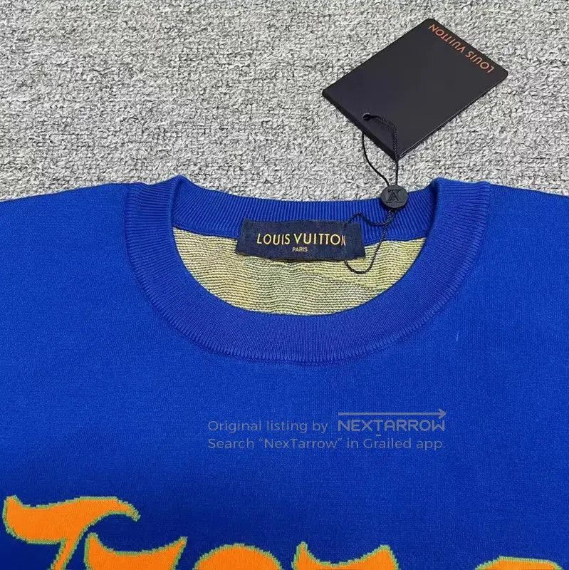 Louis Vuitton Louis Vuitton Blue Cotton Logo T-Shirt . Size US L / EU 52-54 / 3 - 3 Thumbnail
