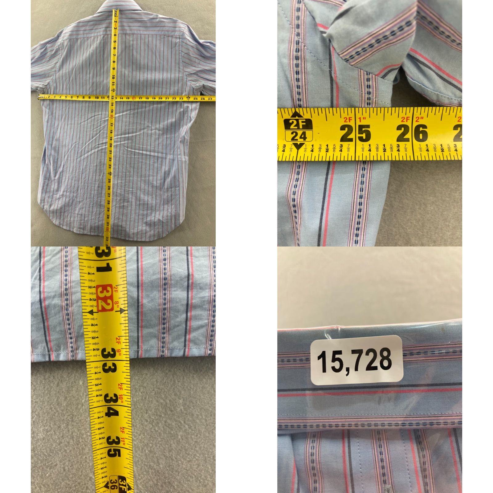Tailorbyrd TAILORBYRD Shirt Mens XL Striped Long Sleeve Button-Up Collared Shirt - Multicolor, Classic Style Size US XL / EU 56 / 4 - 9 Thumbnail