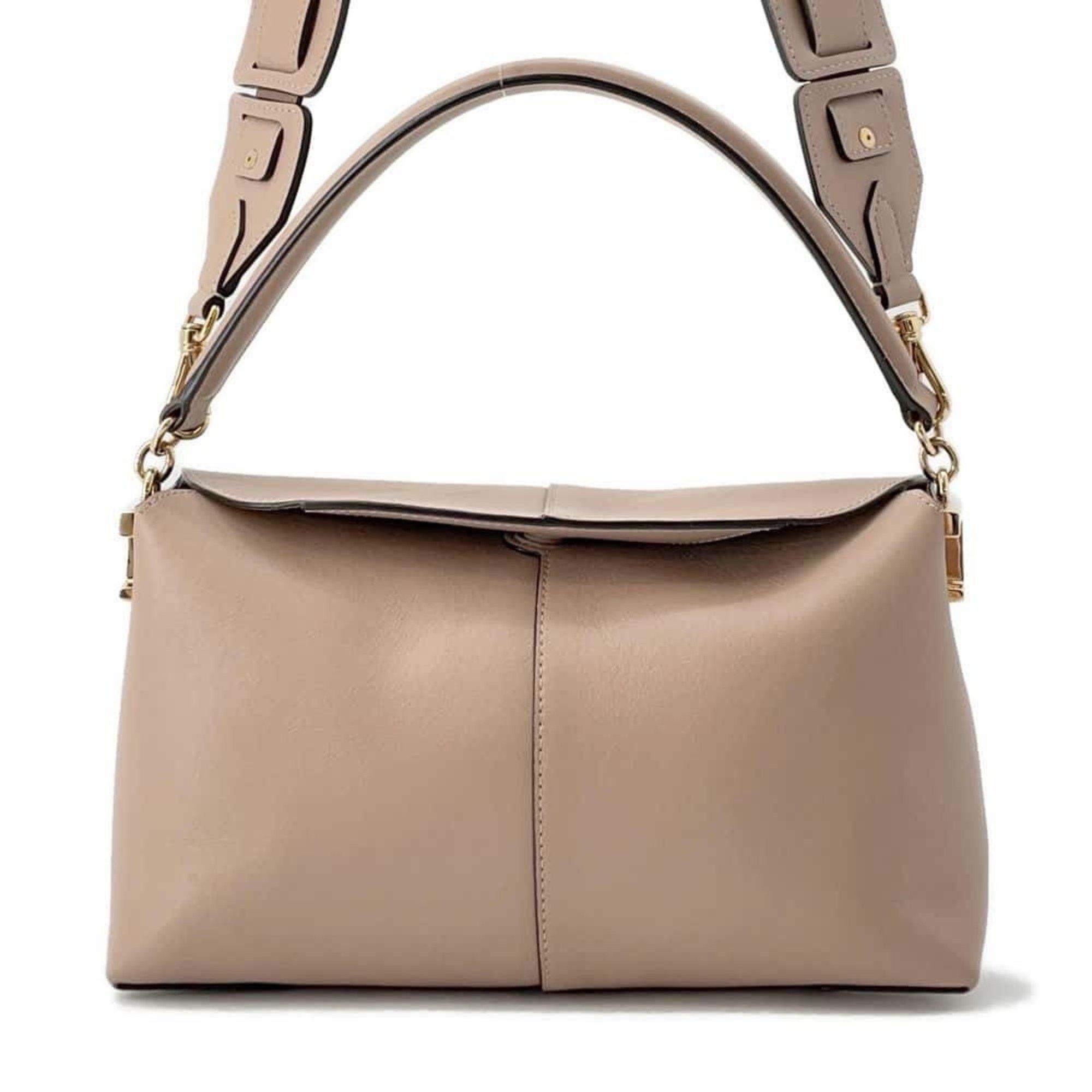 Tods Tod's Handbag T Case Leather Tod's 2Way Shoulder Bag in Beige, Women's