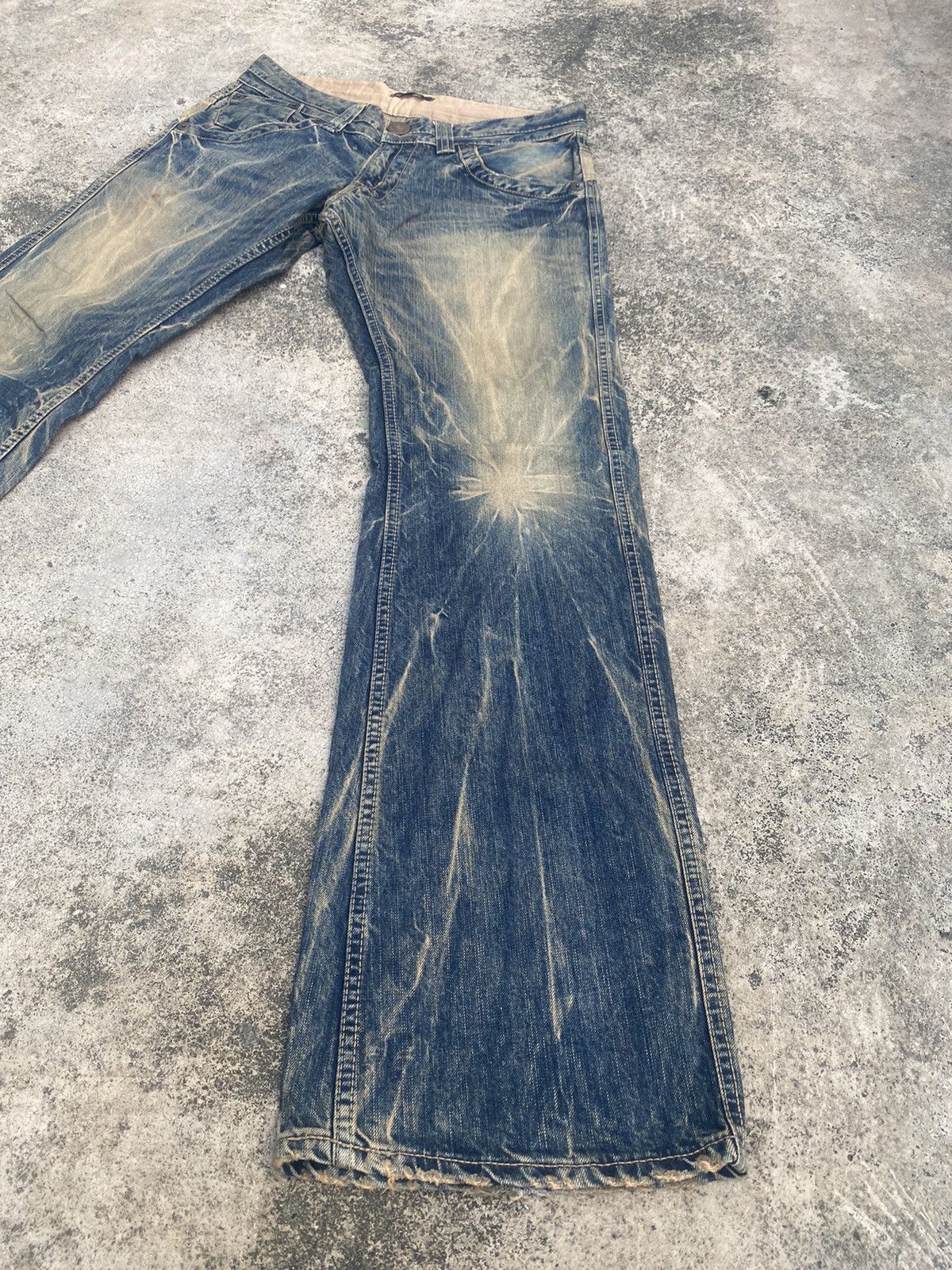 Japanese Brand Flare Jeans Blue Way Clawmark Bootcut Size US 33 - 2 Thumbnail