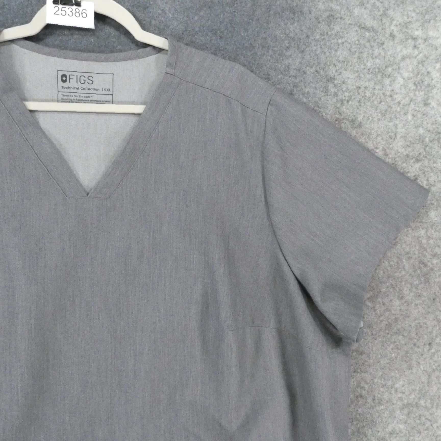 Vintage FIGS Scrub Top Womens 5XL Short Sleeve Gray w Pockets Size XXL / US 16-18 / IT 52-54 - 6 Thumbnail