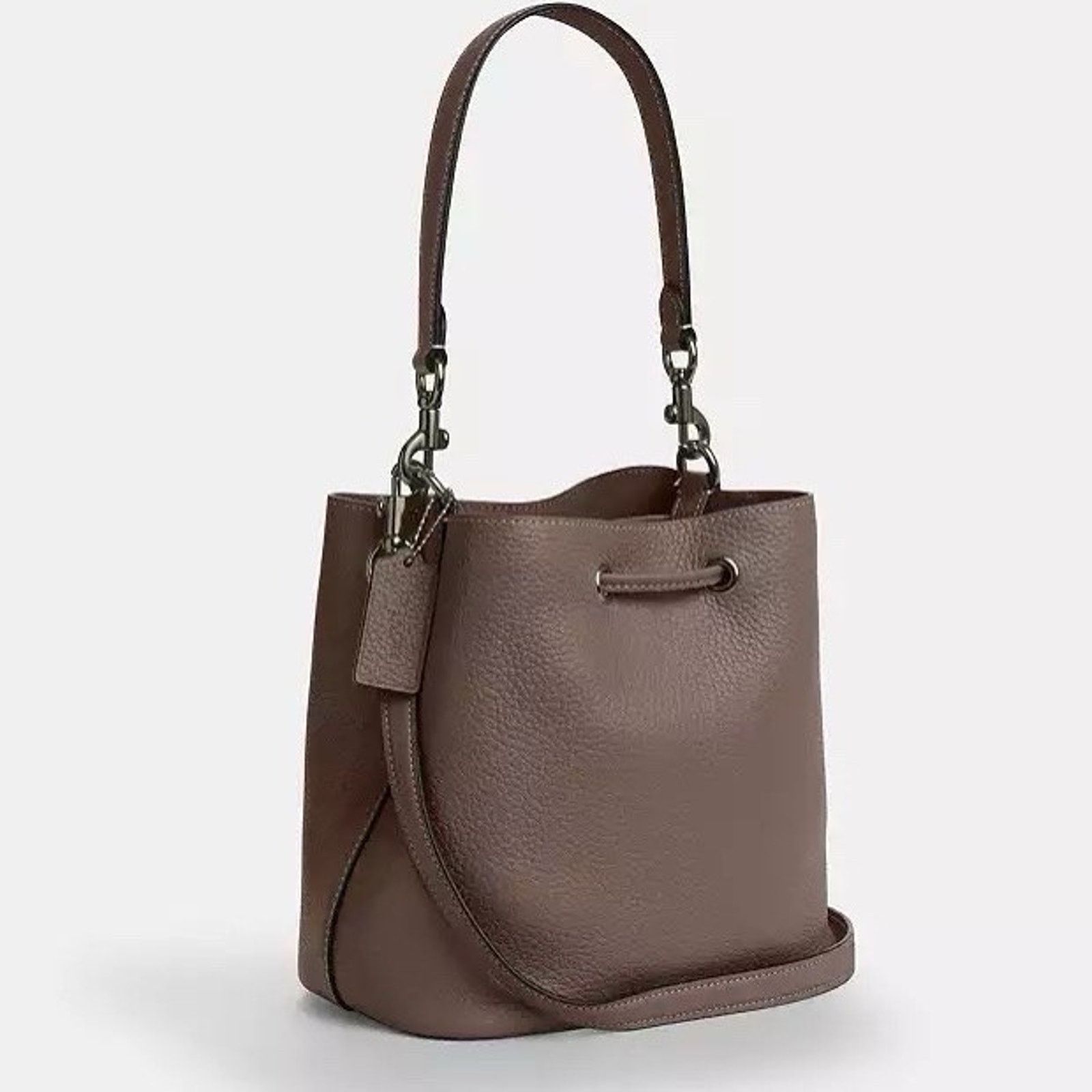 Coach NWT Coach Rowan Bucket Bag Leather CBH06 Qb/Dark Stone Size ONE SIZE - 12 Thumbnail