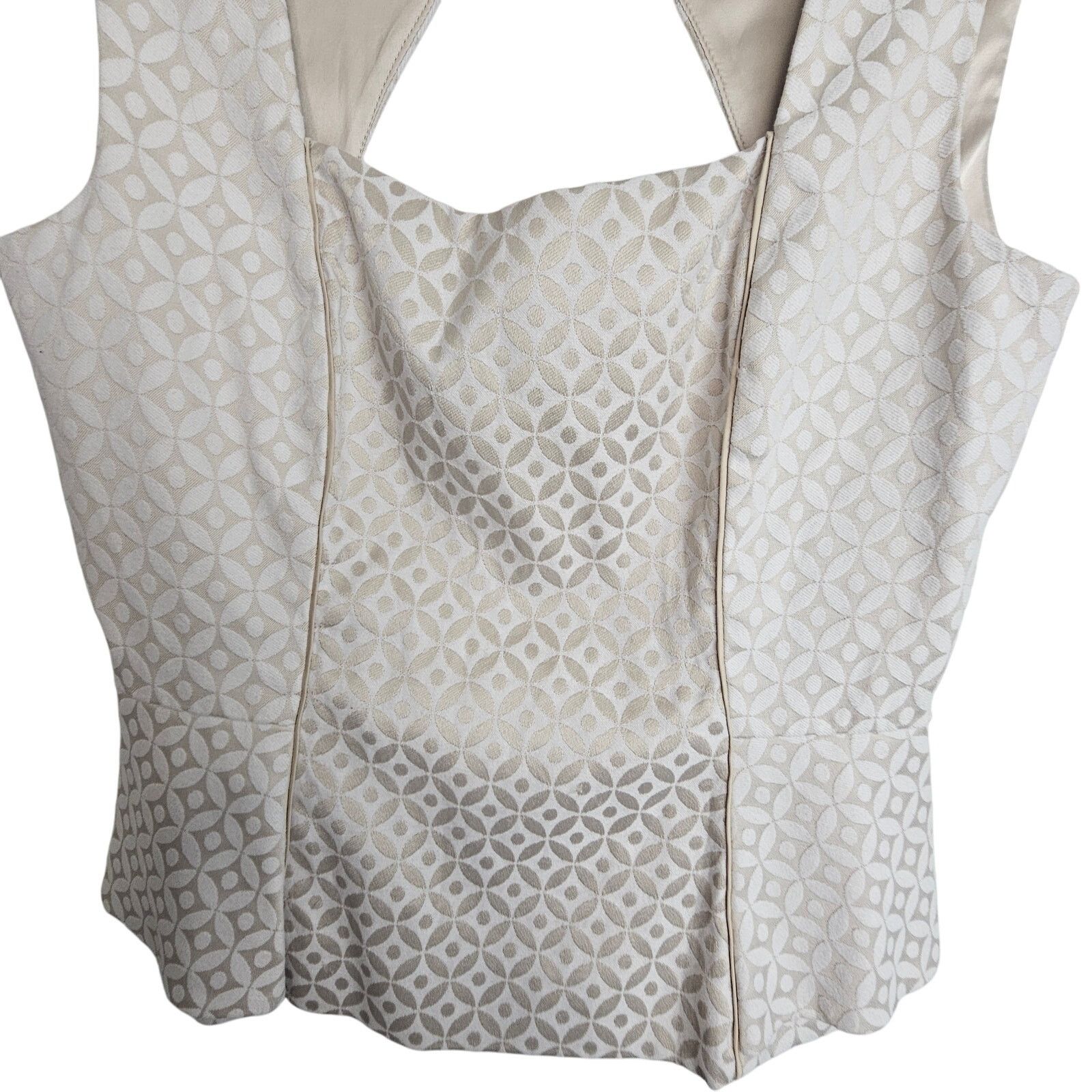 White House Black Market White House Black Market Blouse Women 8 Peplum Geometric Size M / US 6-8 / IT 42-44 - 3 Thumbnail