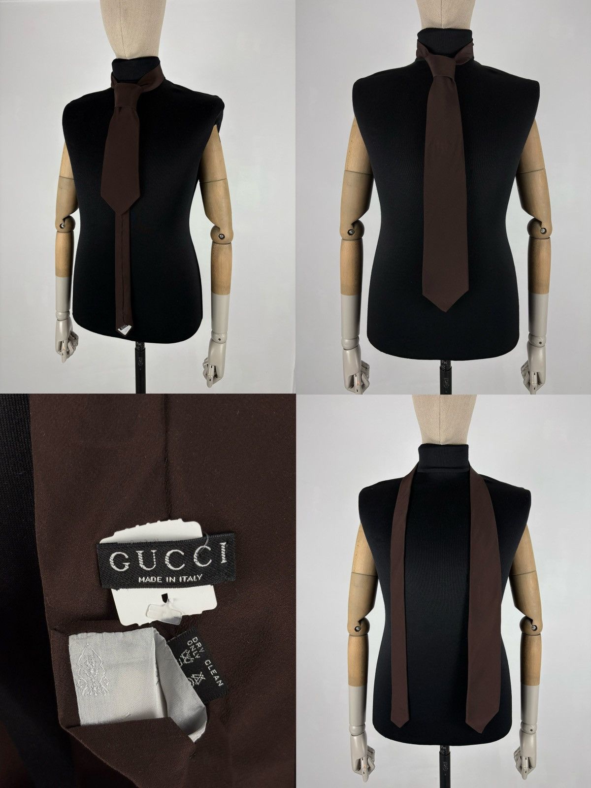 Rare 00’s GUCCI Era Tom Ford 100% Silk Italy Plain Neck Tie