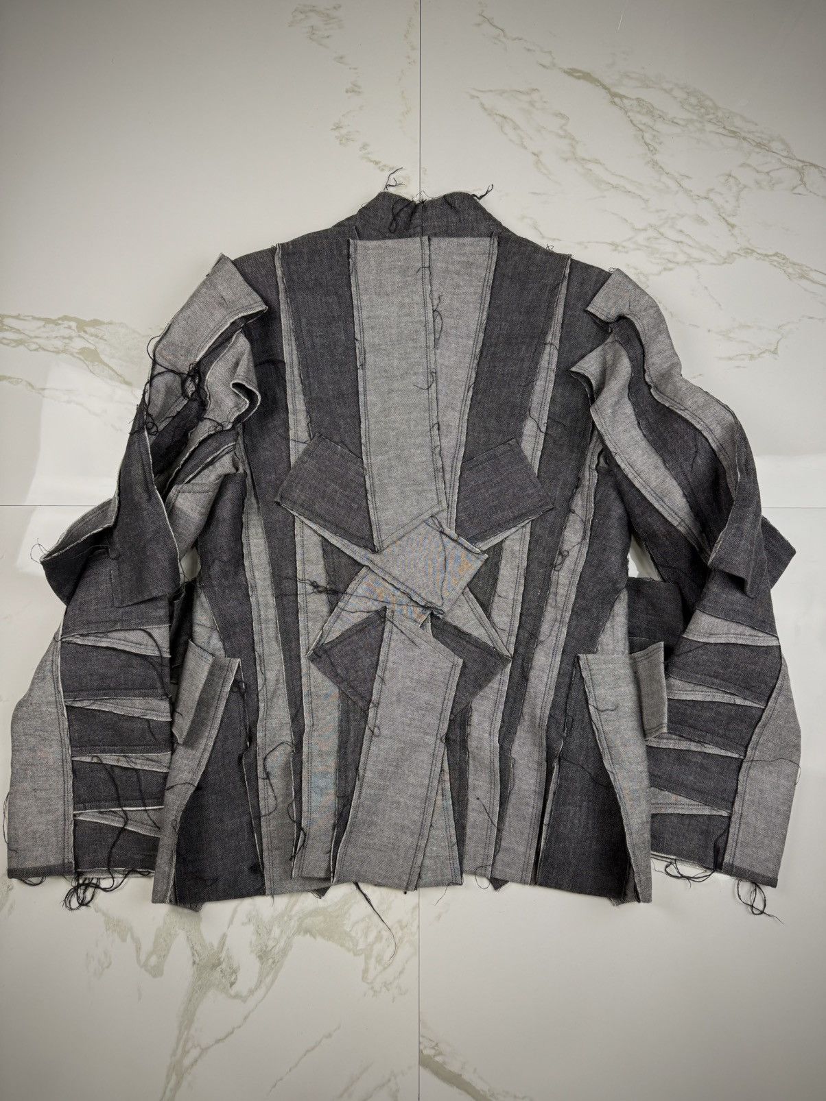 Issey Miyake Issey Miyake AW02 Reconstructed Denim Jacket Size US L / EU 52-54 / 3 - 6 Thumbnail