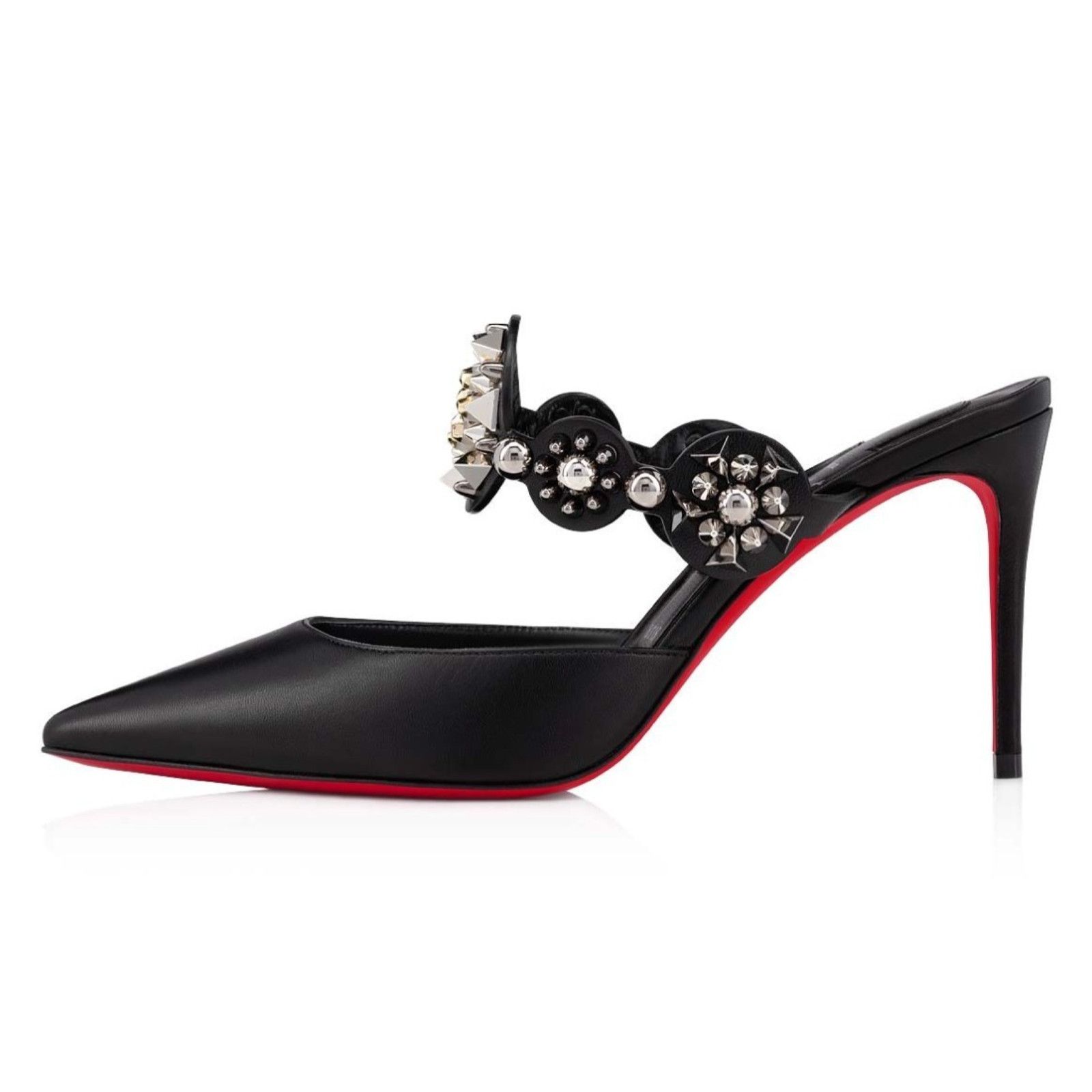 Christian Louboutin Miss Goldora 85 Black Backless Sandal Mule Heel Pump 37.5 Size US 7.5 / IT 37.5 - 3 Thumbnail