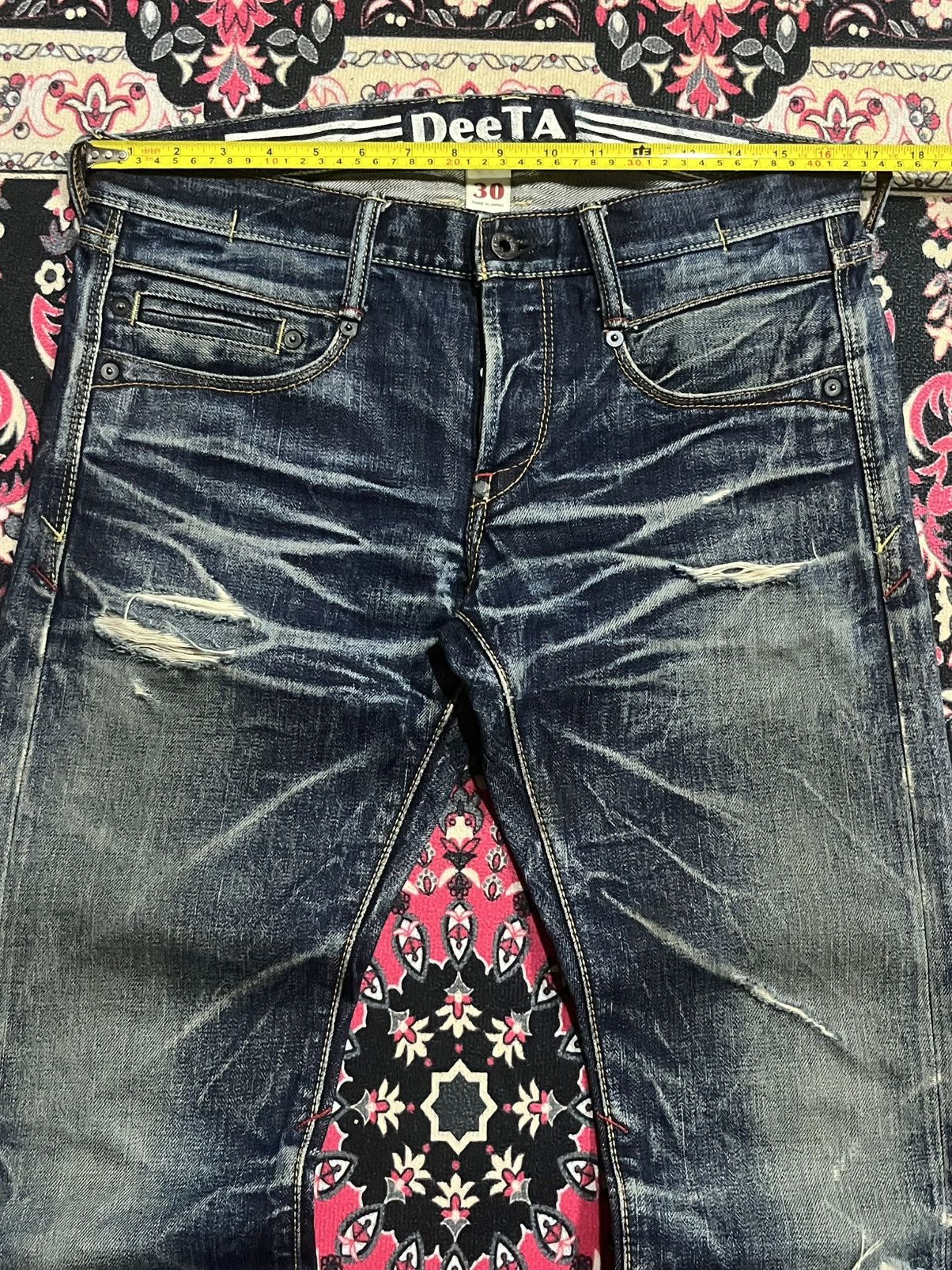 Japanese Brand ⚡️Insane⚡️Vintage Japanese DeeTA Heavy Whisker Selvedge Jeans Size US 30 / EU 46 - 18 Thumbnail