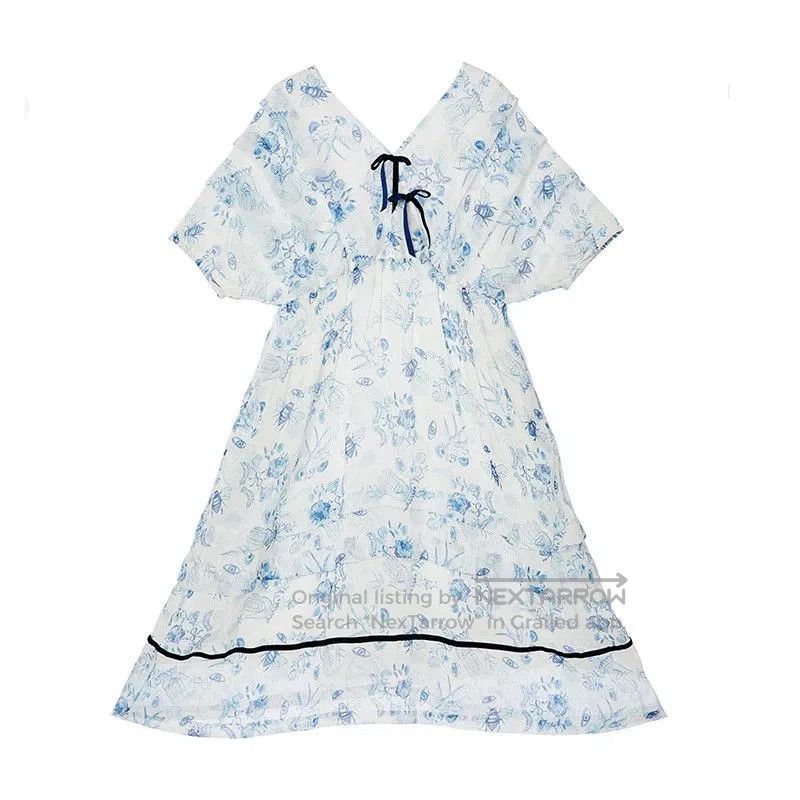 Other Unlogical Poem Victorian Floral Silk Dress. Size M / US 6-8 / IT 42-44 - 1 Thumbnail