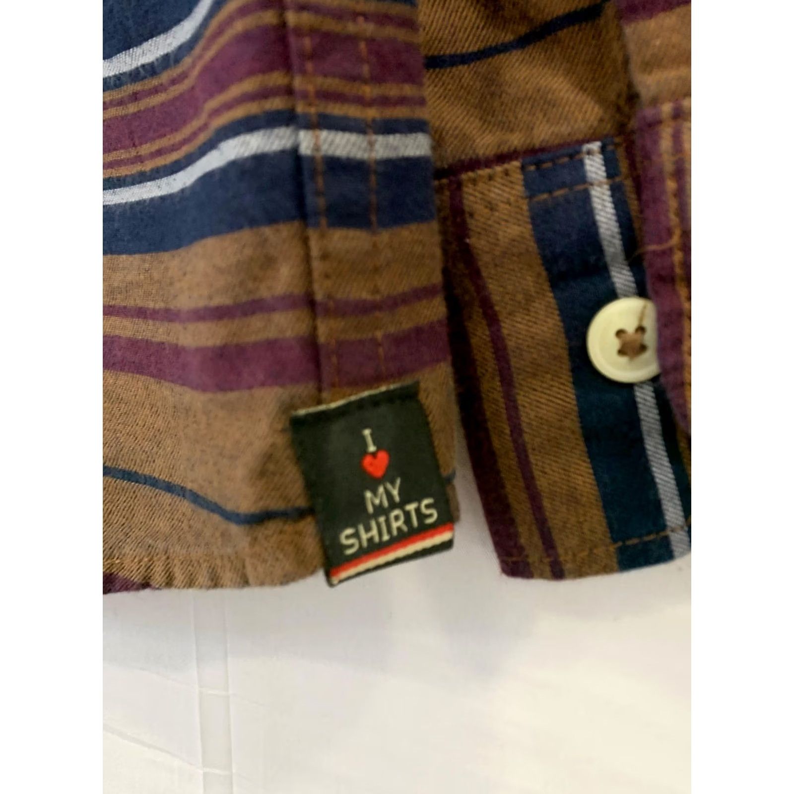 Doublet RRL Double RL Ralph Lauren Striped Button Down Shirt Mens Small Brown Western Size US S / EU 44-46 / 1 - 4 Thumbnail