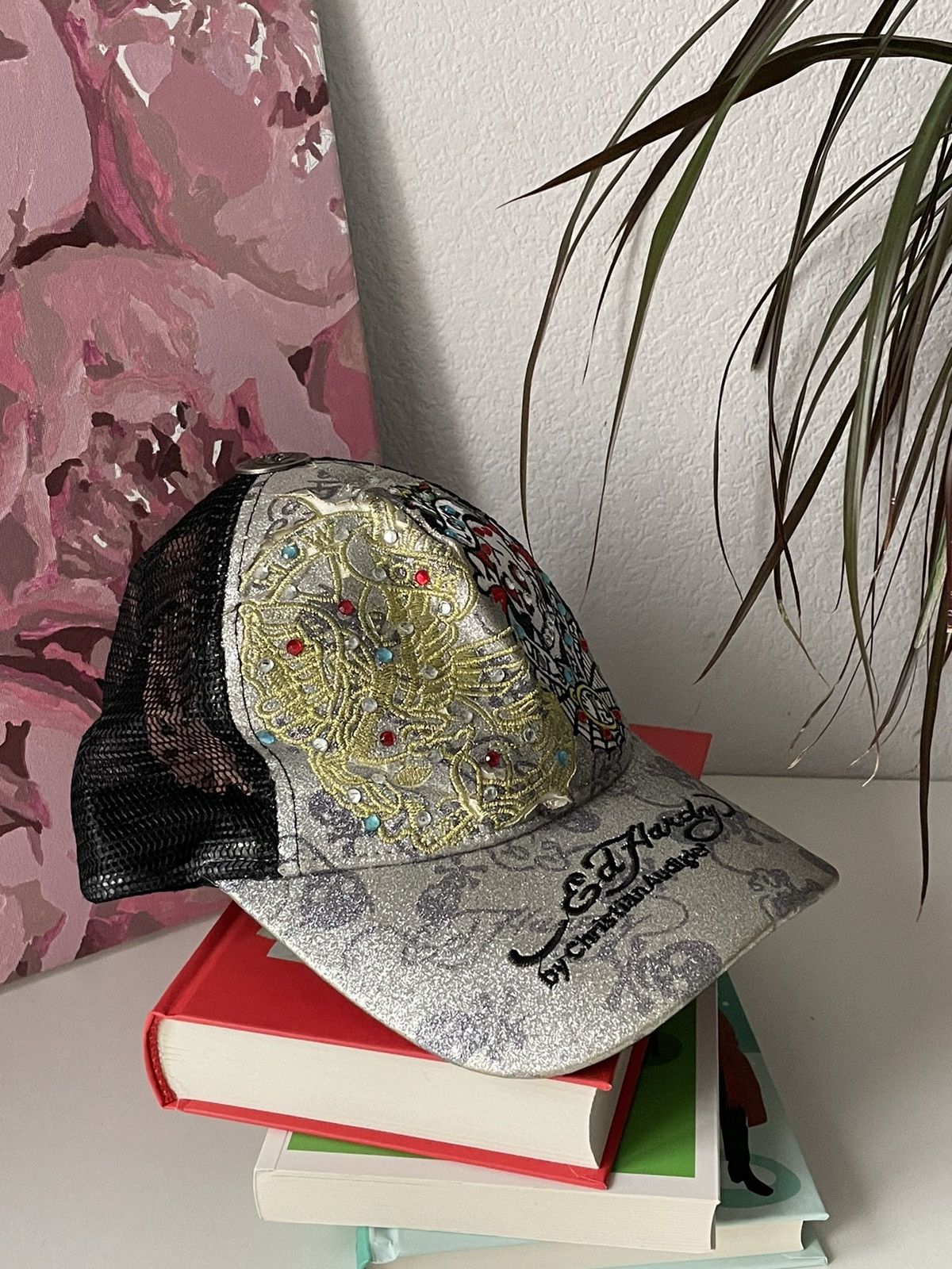 Christian Audigier × Ed Hardy × Japanese Brand Vintage Ed Hardy By Christian Audigier Cap Y2K Hat VERY RARE Size ONE SIZE - 3 Thumbnail