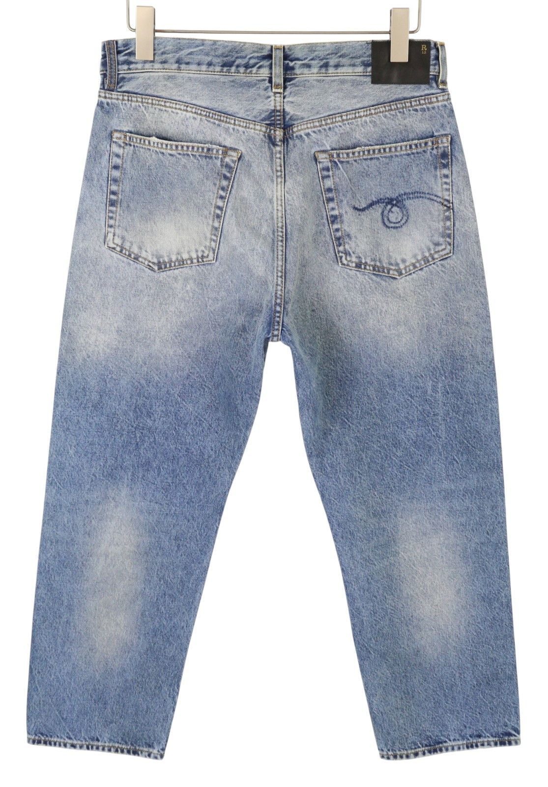 R13 BOYFRIEND 28 Jasper Cropped Blue FW25 Jeans 87193 Size 28" / US 6 / IT 42 - 4 Thumbnail