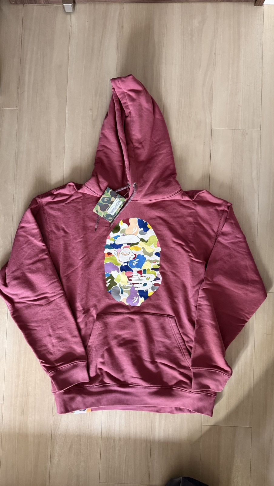Bape New Balance Relaxed Fit Hoodie Pink Multi Size US L / EU 52-54 / 3 - 1 Thumbnail
