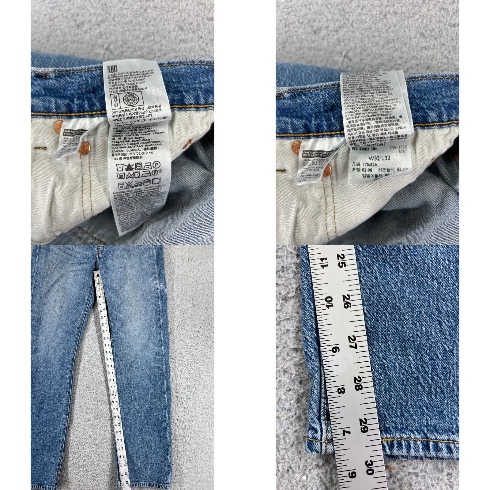 Levi's Levis Jeans Adult 32 Blue Denim 514 Premium Cotton Blend 31x30 Pants Size US 32 / EU 48 - 8 Thumbnail