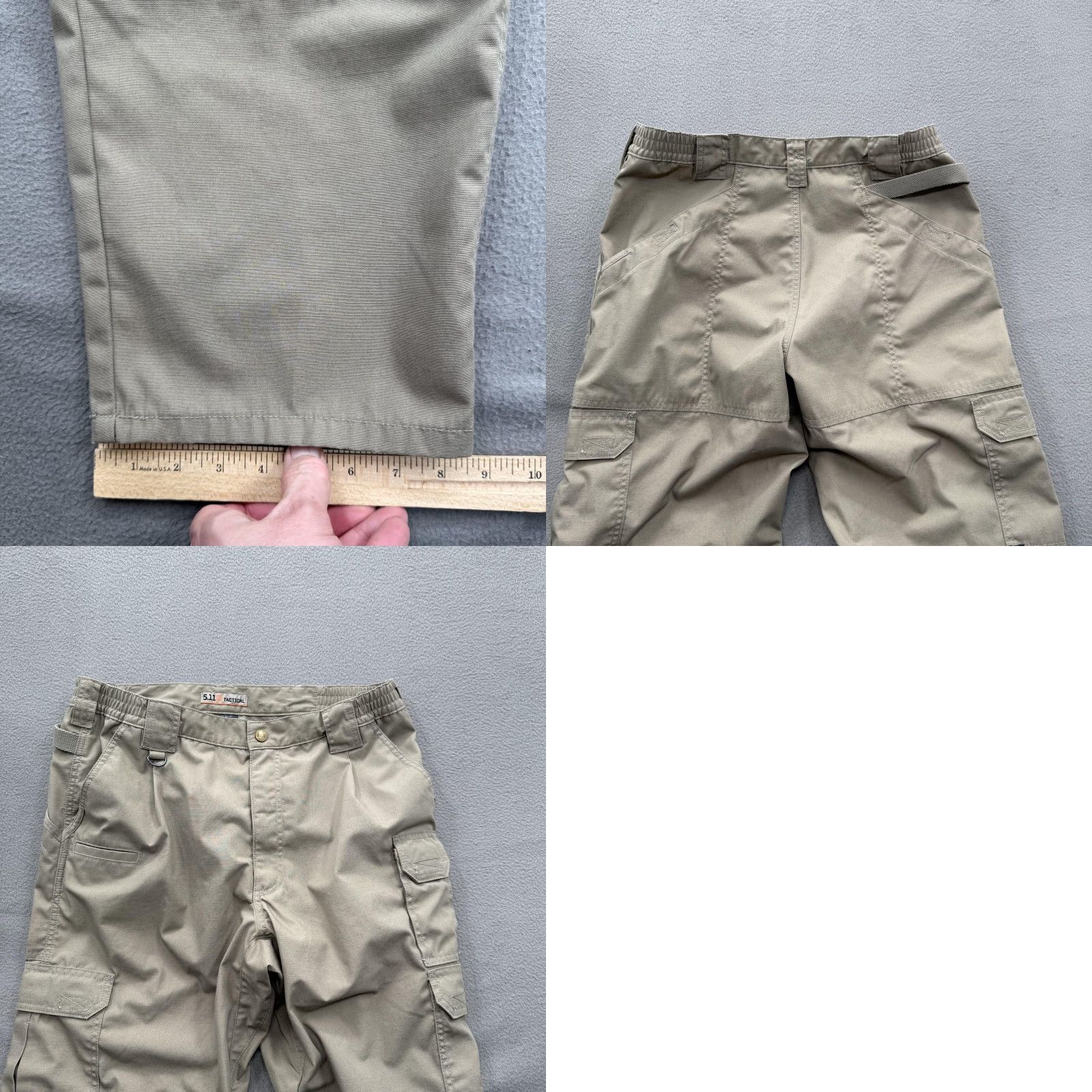 Vintage 5.11 Tactical Pants Mens 36x30 Beige Cargo Ripstop Elastic Waist Size US 36 / EU 52 - 8 Thumbnail