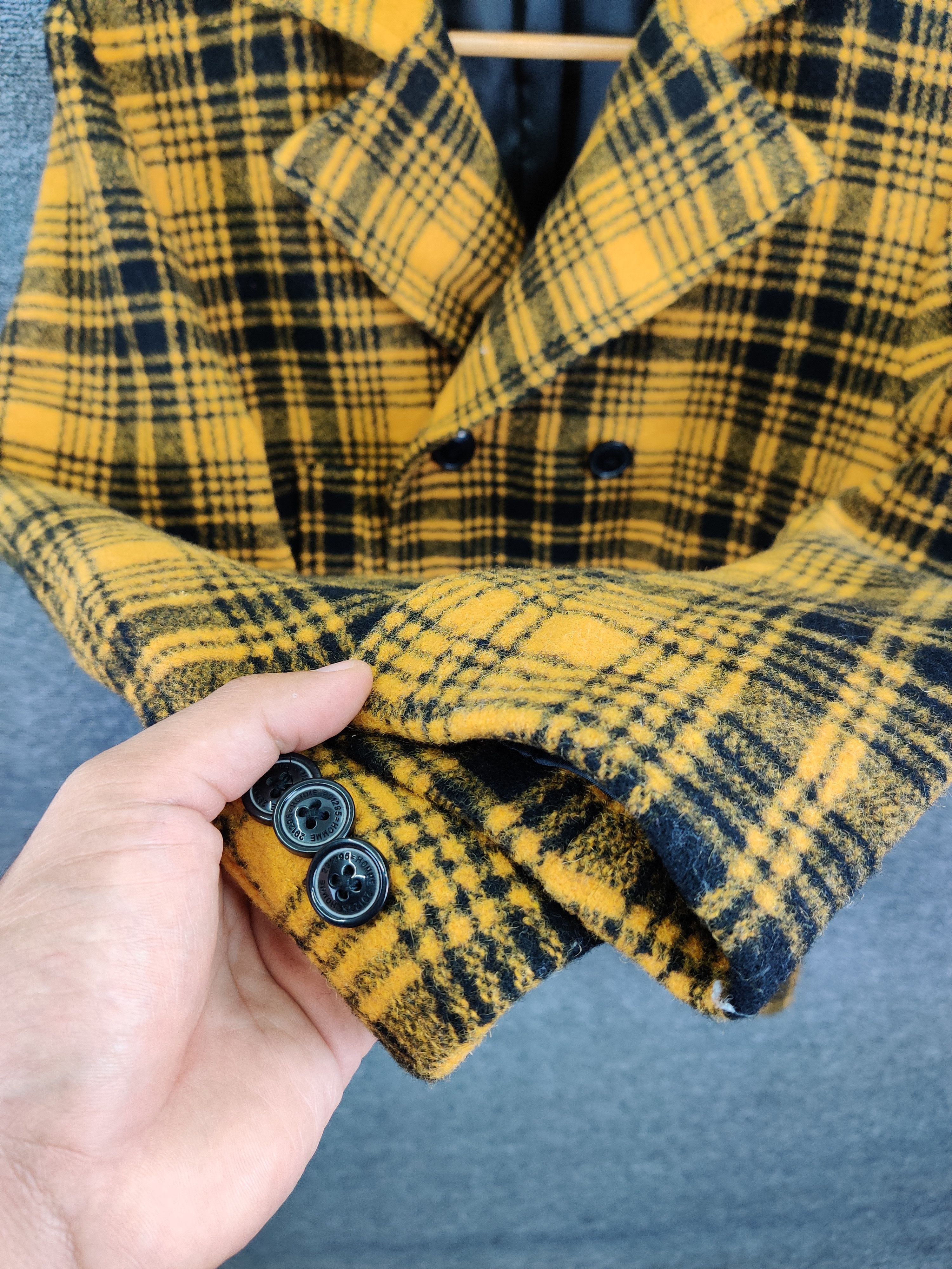 291295=Homme 291295 = Homme Double Breasted Wool Checkered Coat Size US M / EU 48-50 / 2 - 13 Thumbnail