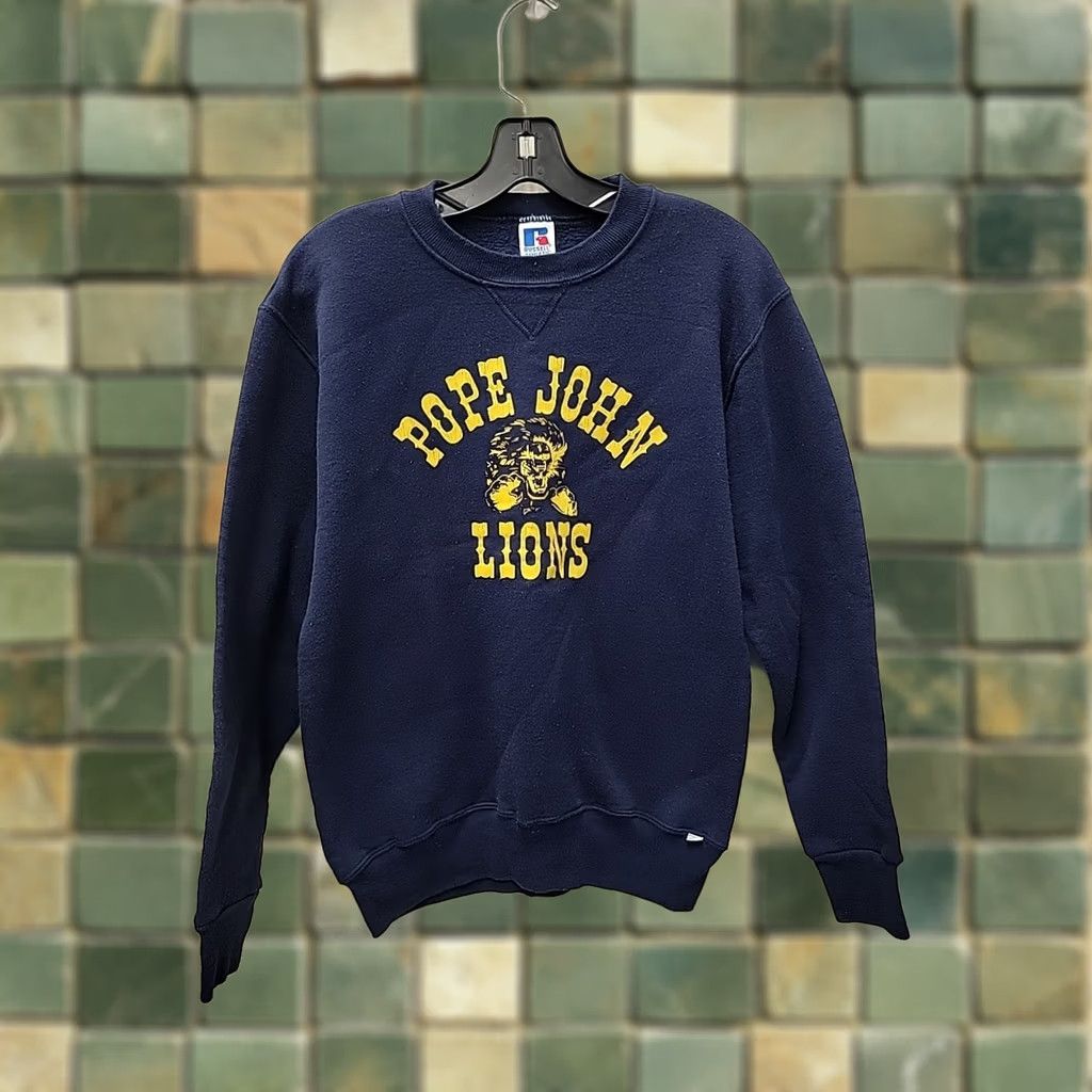 Russell Athletic VINTAGE Russell Athletic Sweatshirt Mens Medium Blue Pullover Crew Neck 90s Grunge Logo Size US M / EU 48-50 / 2 - 1 Thumbnail