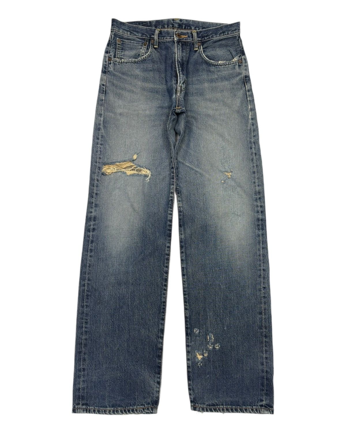 Kapital 🔥EDWIN 505x SELVEDGE BAGGY JEANS RIPPED DENIM JEANS Size US 30 / EU 46 - 7 Thumbnail
