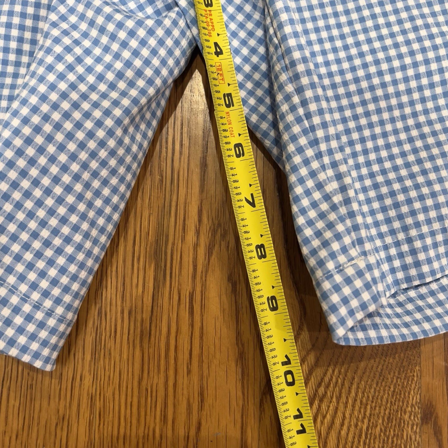 Footjoy Footjoy FJ Shorts Mens Blue Check Seersucker Golf Stretch Chino 30 Regular Inseam 10" Polyester Spandex Size US 30 / EU 46 - 5 Thumbnail