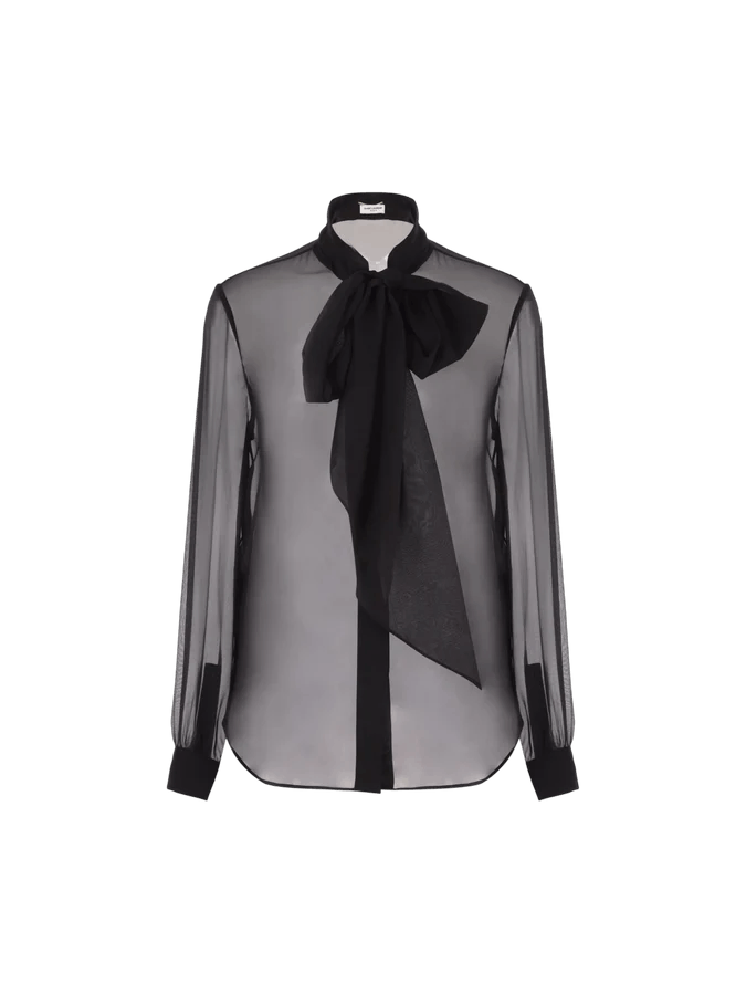 Saint Laurent Paris o1tp1o0125 Blouses in Black Size XXS / US 00 / IT 34 - 1 Preview
