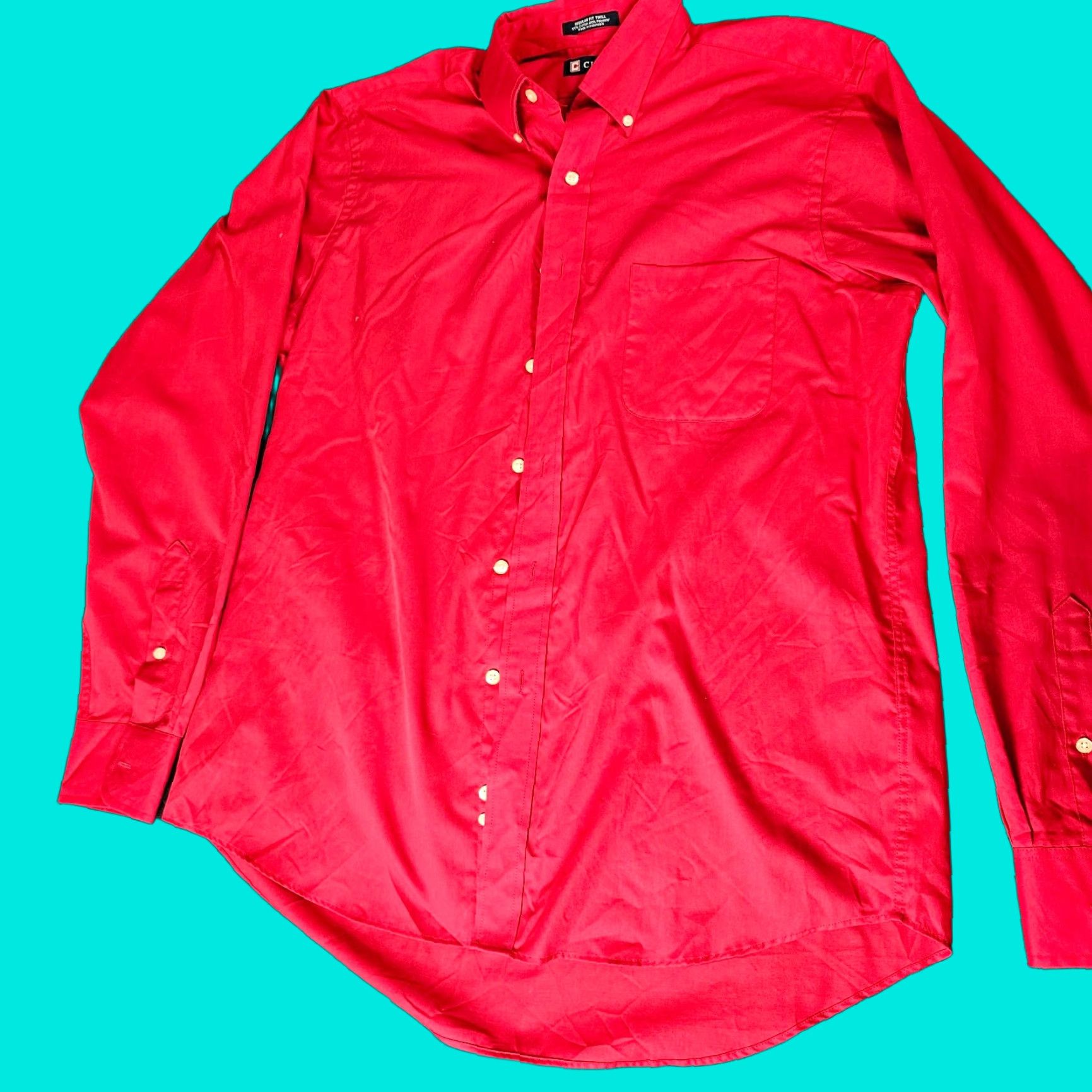 Chaps Chaps Wrinkle Free Twill Mens Shirt Size Large Classic Fit Solid Red Button Down Size US L / EU 52-54 / 3 - 1 Thumbnail