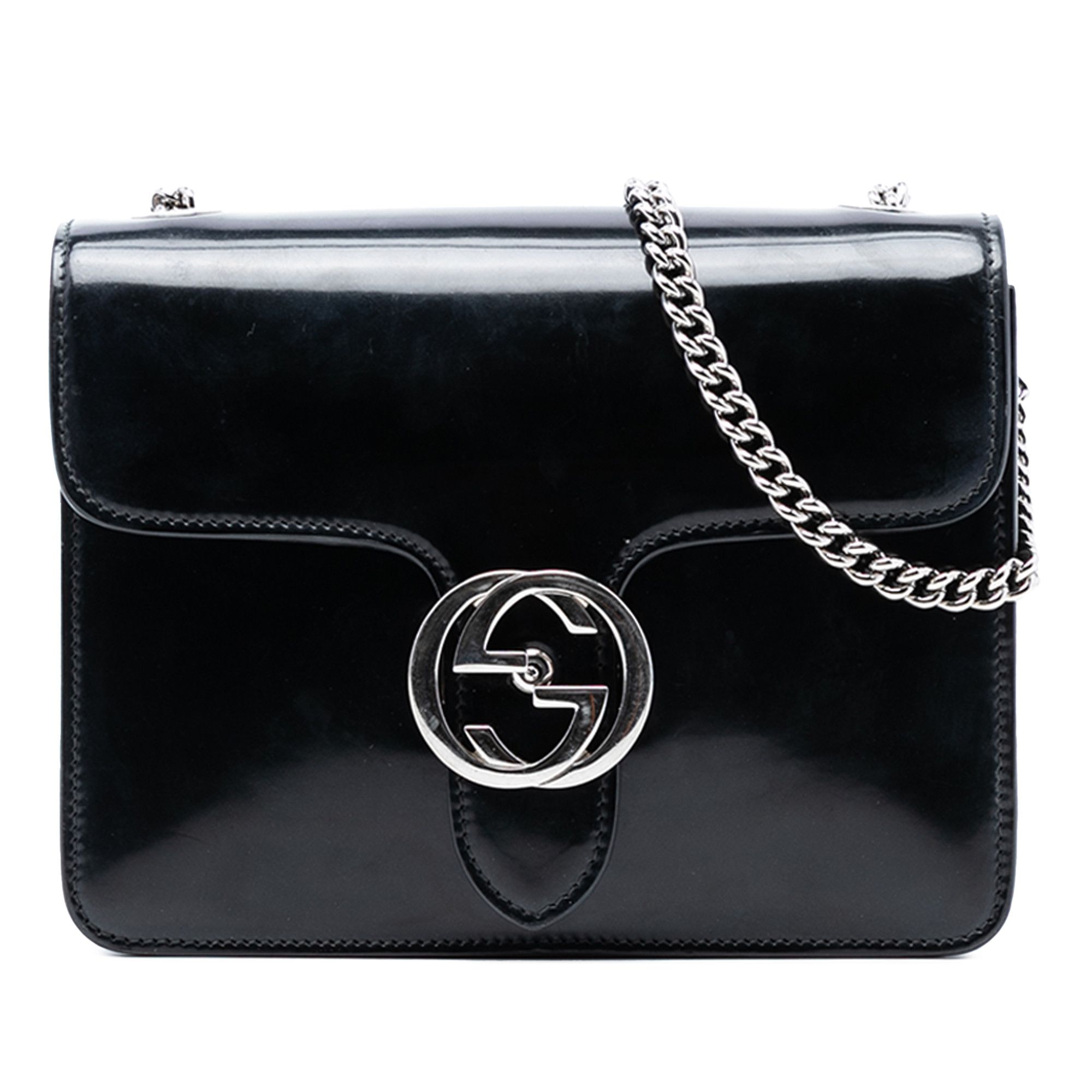Gucci Gucci Small Polished Calfskin Interlocking G Dollar Crossbody Size ONE SIZE - 1 Thumbnail