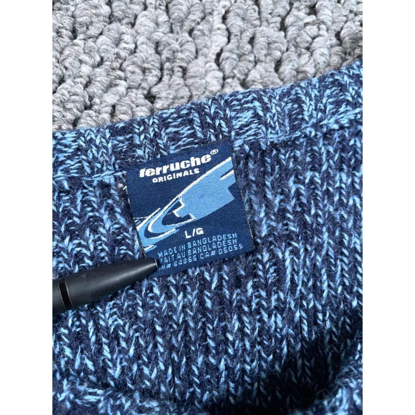 Vintage VINTAGE Y2K Style Sweater Men’s Large Marled Blue Crewneck Chunky Knit Pullover 90s Hipster Retro Size US L / EU 52-54 / 3 - 3 Thumbnail