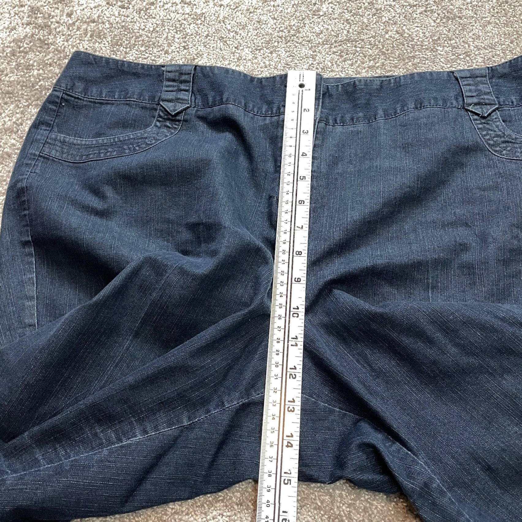 Vintage VINTAGE Cato Women's Chino Shorts Plus Size 20W Blue Chambray Cotton Casual Pockets 10" Inseam Size 42" / US 20 - 4 Thumbnail