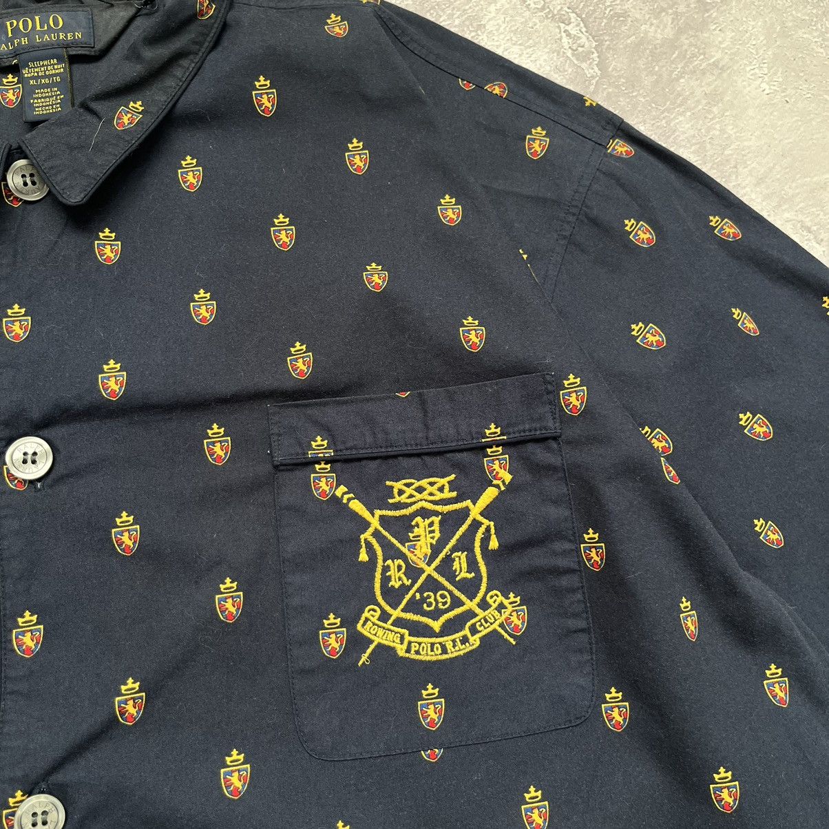 Polo Ralph Lauren Polo Ralph Lauren Sleepwear Multilogo Shirt Longsleeve Blue Size US XL / EU 56 / 4 - 4 Thumbnail