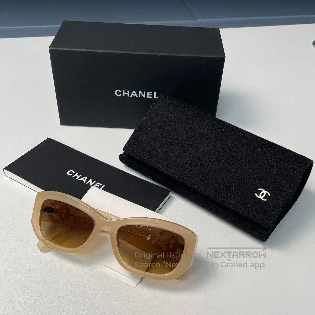 Chanel Chanel Brown Rectangular Sunglasses. Size ONE SIZE - 1 Thumbnail