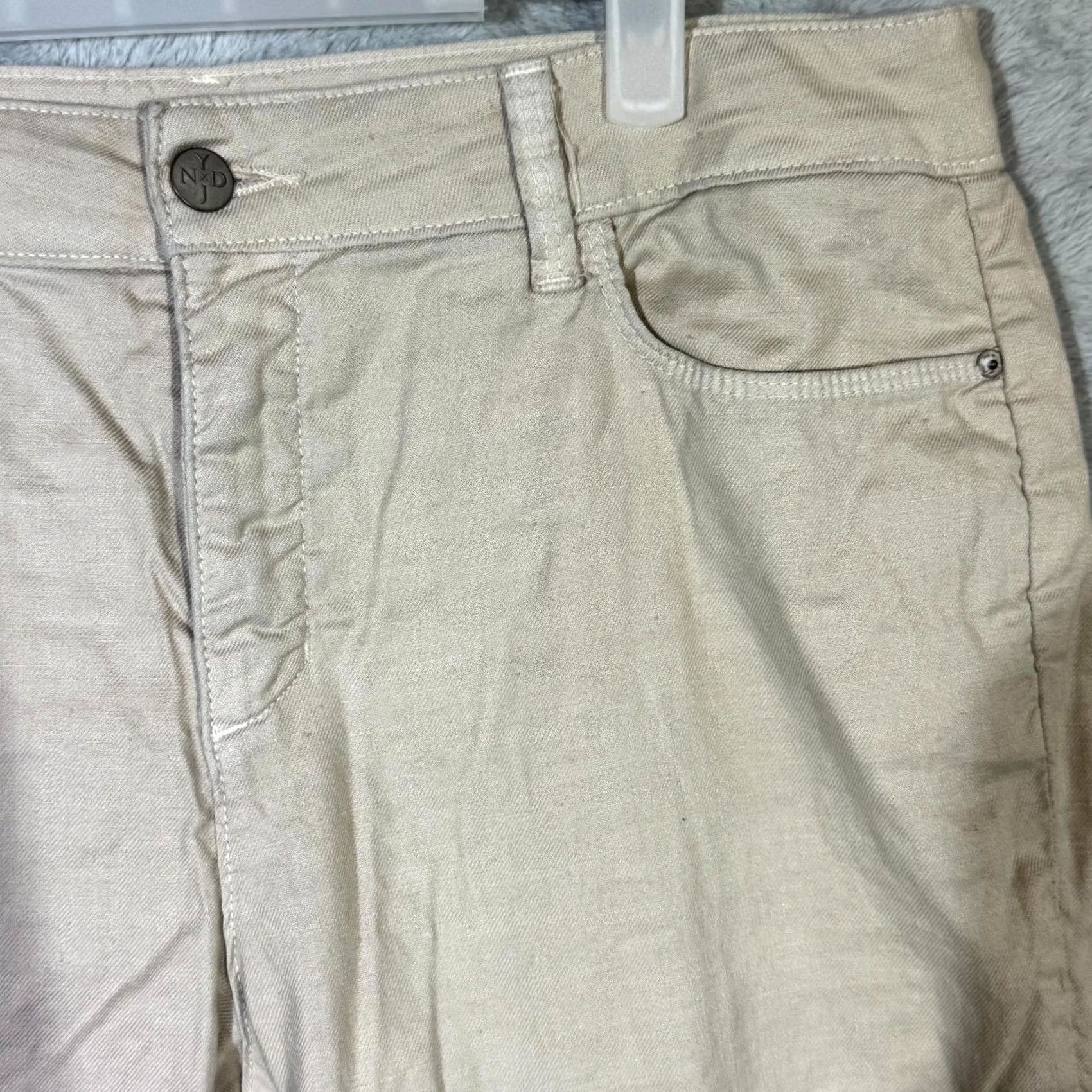 NYDJ NYDJ Pants Capris Women Size 10 Petite Beige Linen Blend Cropped Size 34" / US 12 / IT 48 - 4 Thumbnail