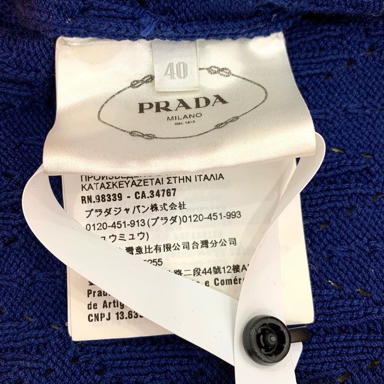 Prada Prada Logo letter inlaid round neck color block cotton kni Size US XXS / EU 40 - 6 Thumbnail