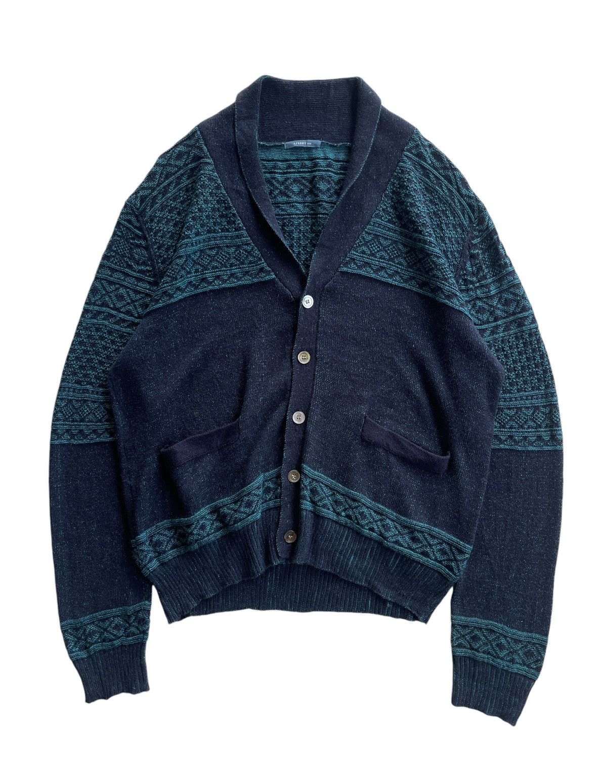 Japanese Brand J.Ferry Men Native Indigo Cardigan Japan Size US L / EU 52-54 / 3 - 1 Thumbnail