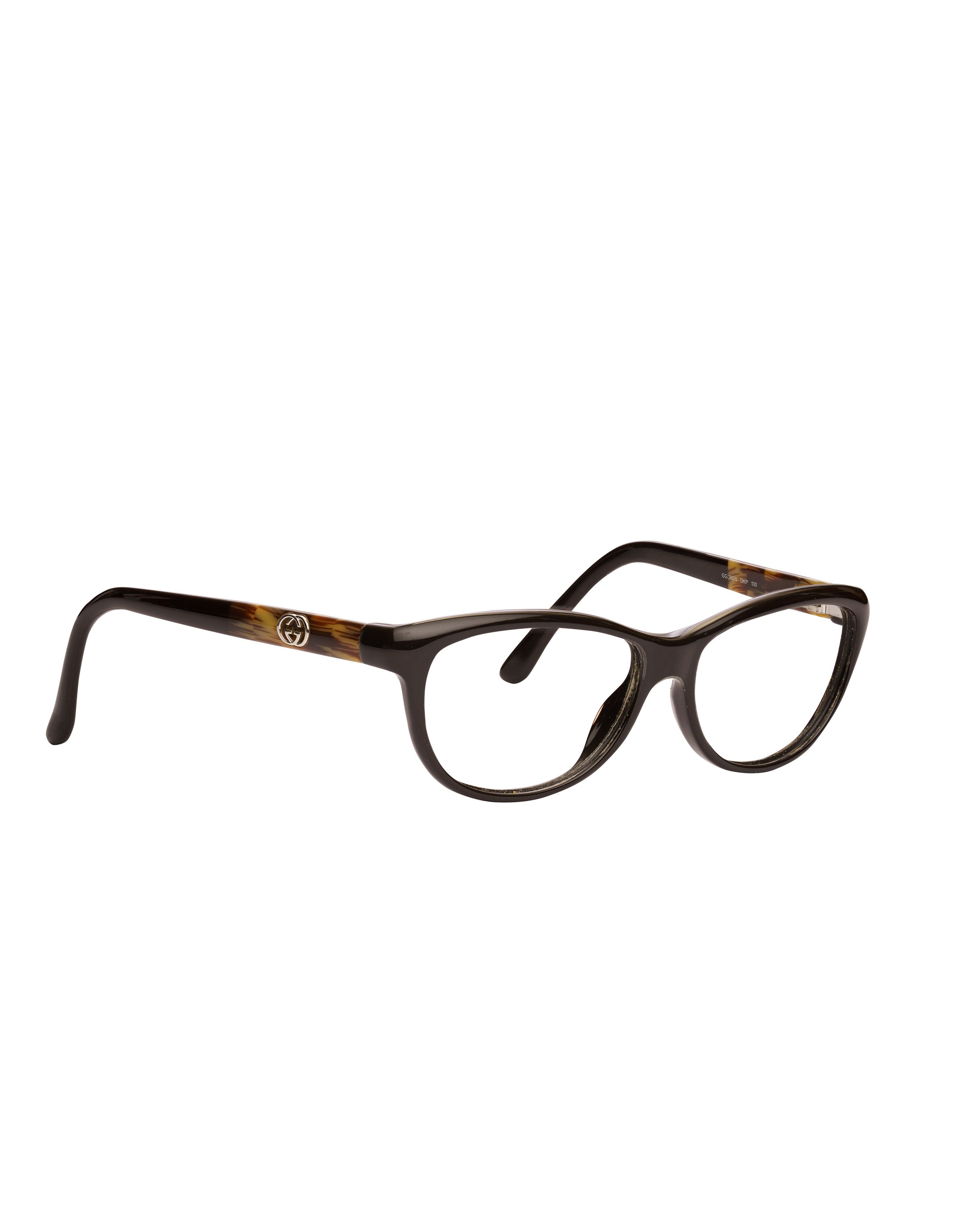 Gucci Gucci '00s Brown Signature Plastic Glasses Size ONE SIZE - 3 Thumbnail