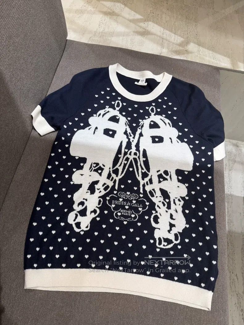 Hermes Hermes Black and White Color-blocked Knitted Short Sleeve Size XS / US 0-2 / IT 36-38 - 1 Thumbnail