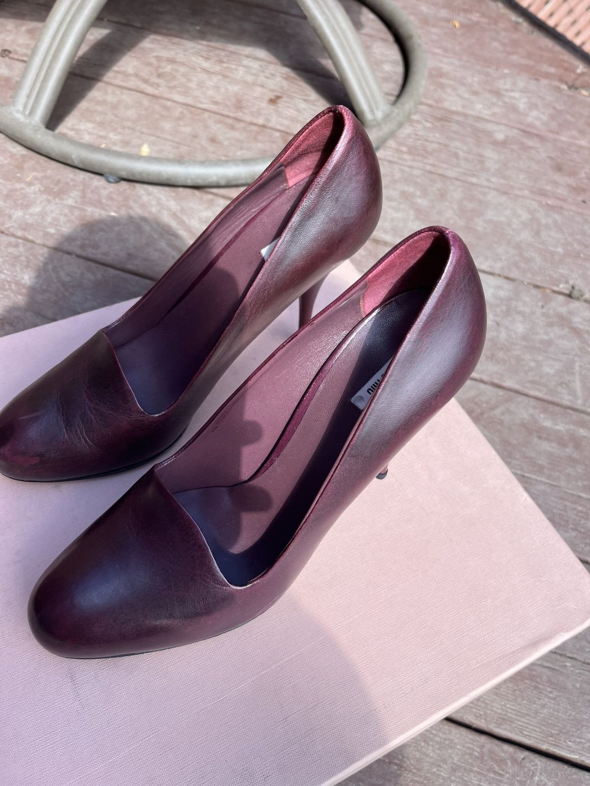 Miu Miu Miu Miu Burgundy Pumps Size US 10 / IT 40 - 3 Thumbnail